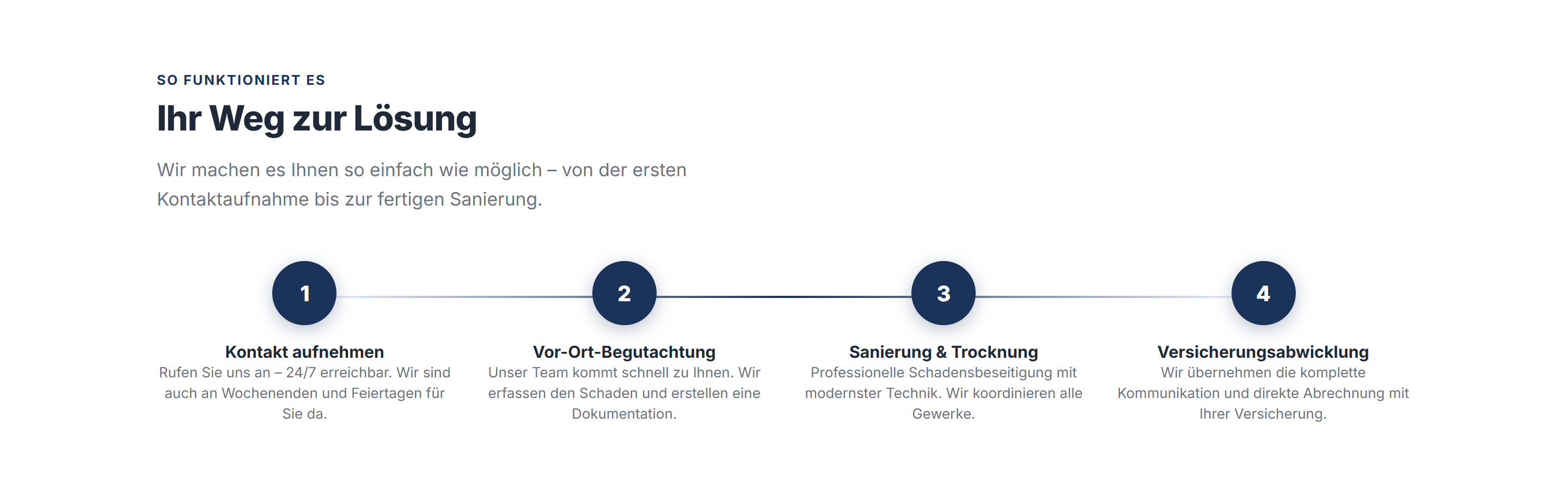 „Ihr Weg zur Lösung“ — four comprehensible steps